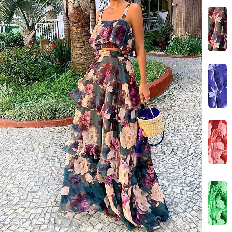 Romper Floral Print - Conjuntos de Dos Piezas para Mujer,