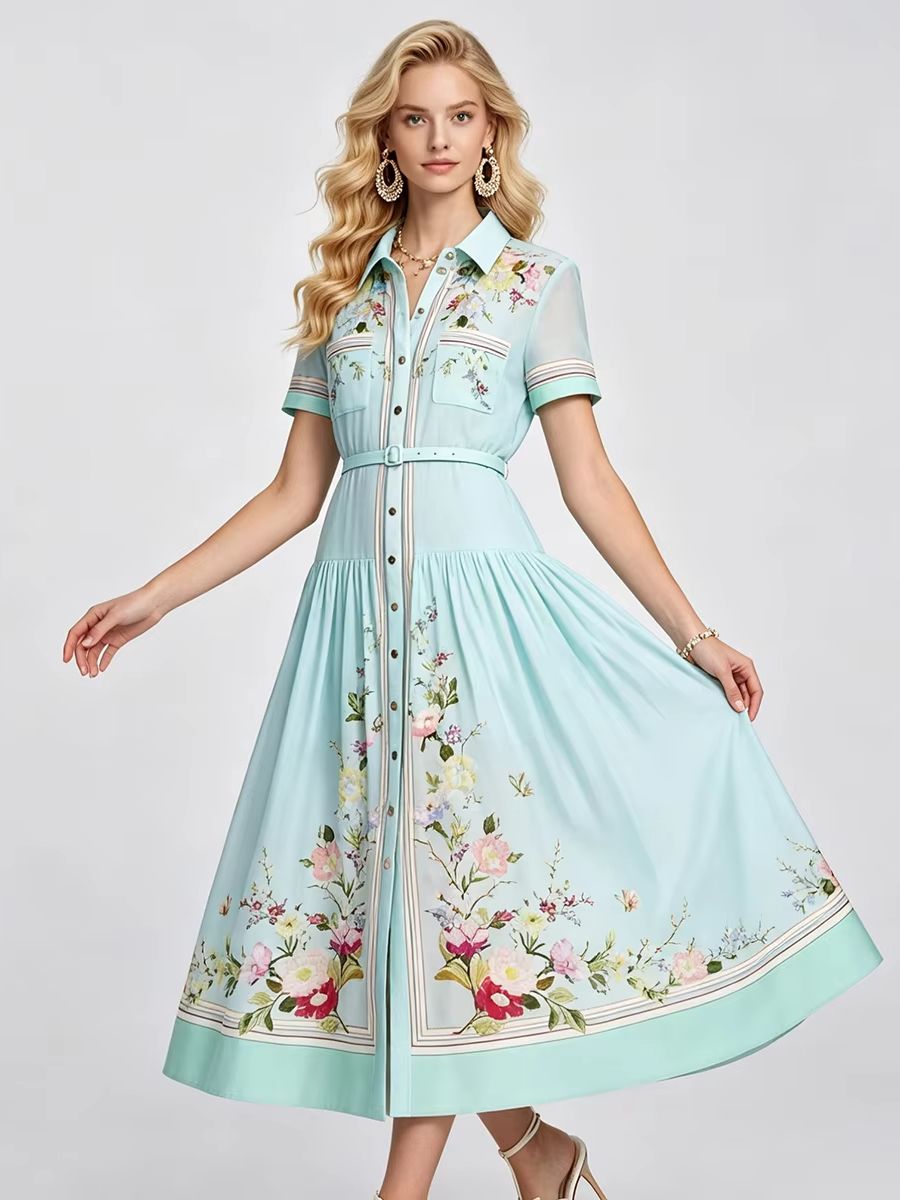 Midi Skirt Floral - Vestidos elegantes de verano con estampado