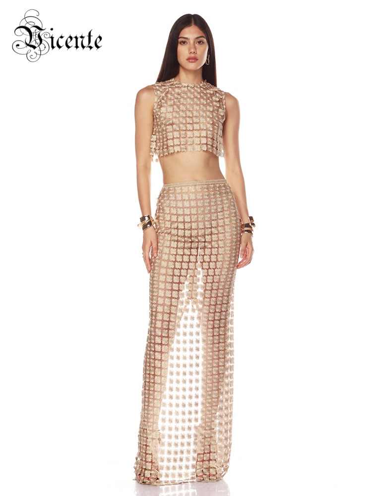 Crop Top Crochet - VC Elegante conjunto de top corto