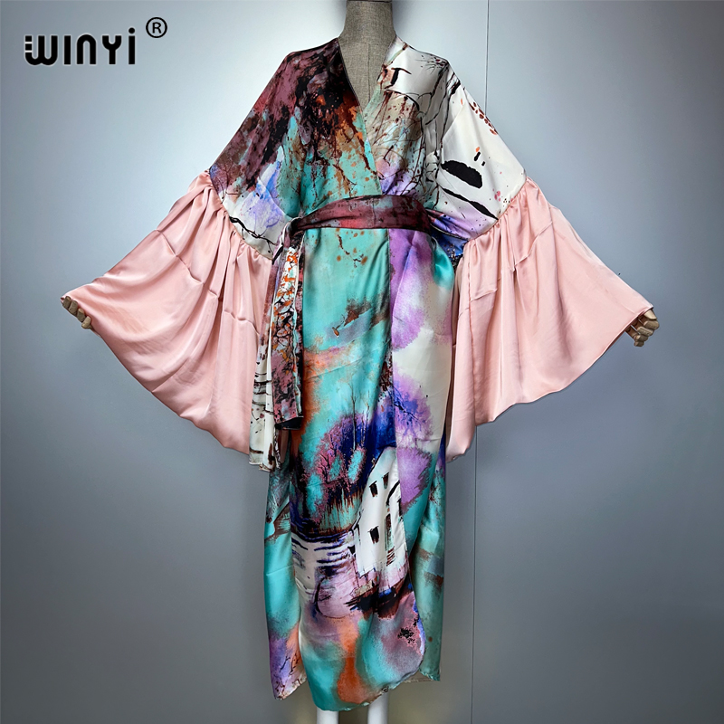 Cover Up Kaftan - WINYI-vestido de fiesta tipo kimono para