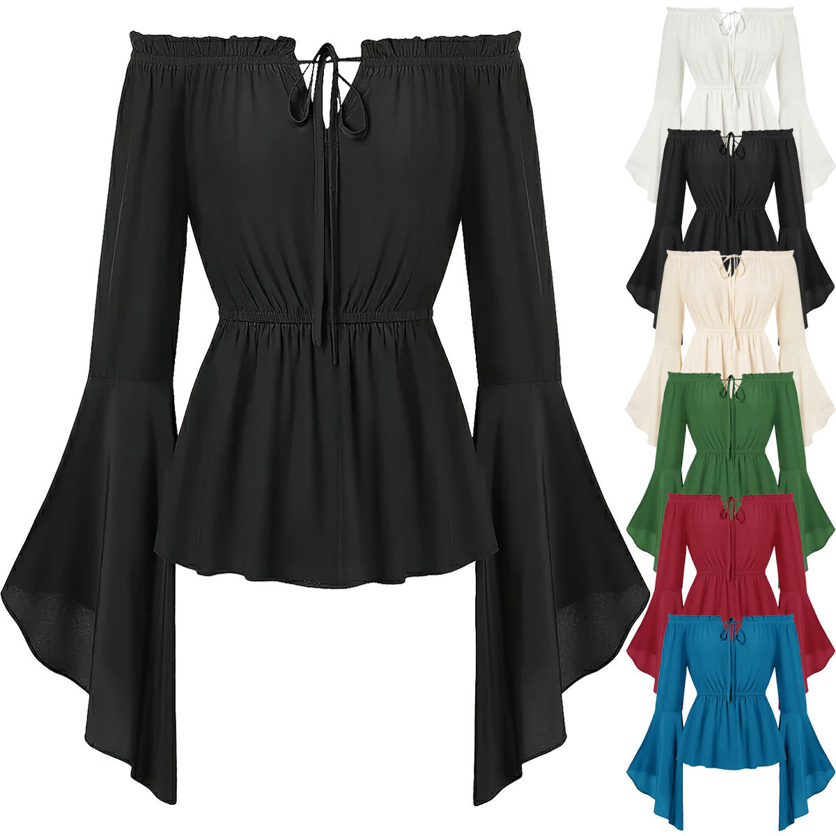 Blouse Off Shoulder - Blusa Medieval con Hombros Descubiertos para