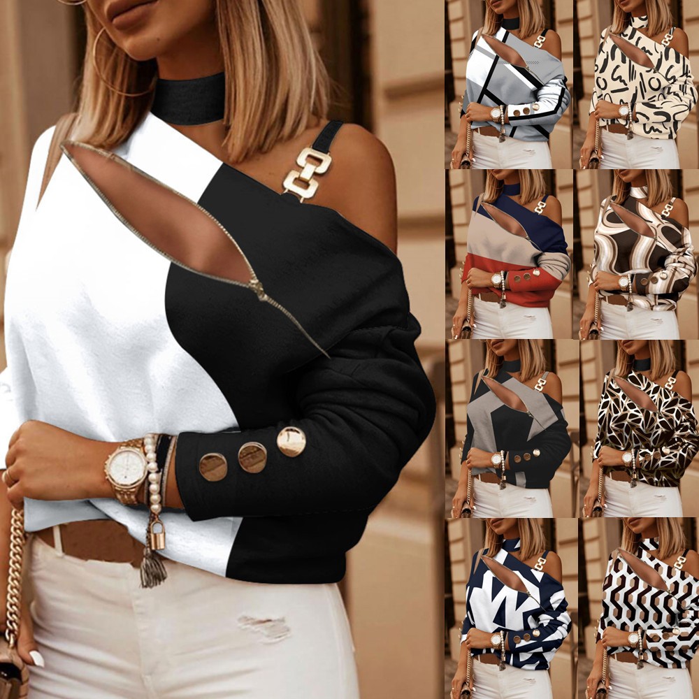 Blouse Off Shoulder - Blusa de Mujer con Hombros Descubiertos,