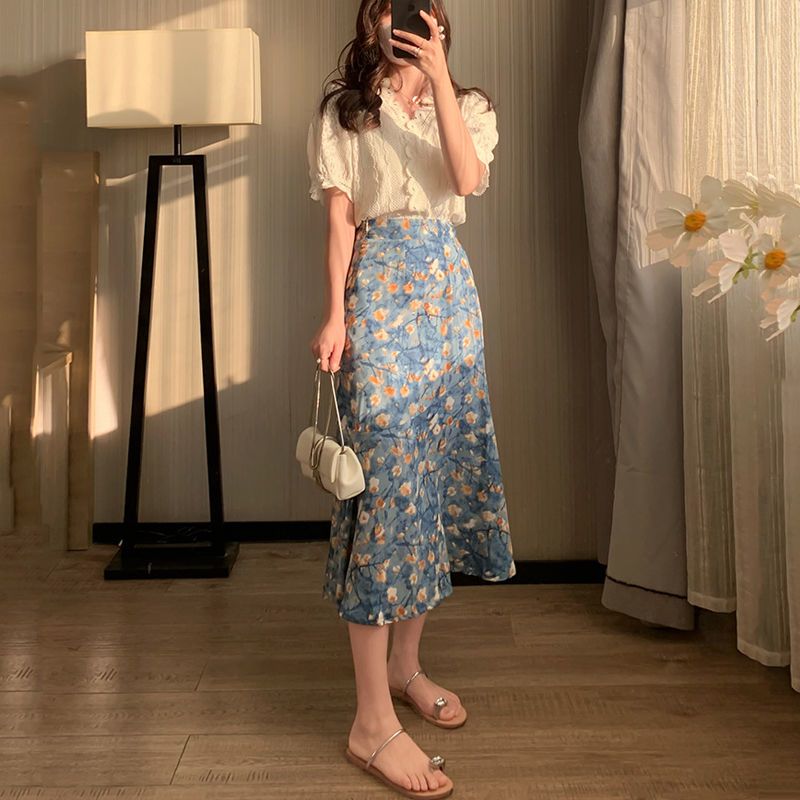 Midi Skirt Floral - Conjunto de Dos Piezas de Verano