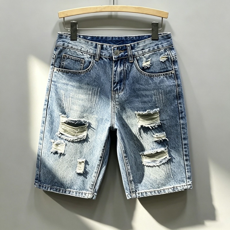 Shorts Denim Frayed - Pantalones Cortos de Mezclilla Desgastados Estilo