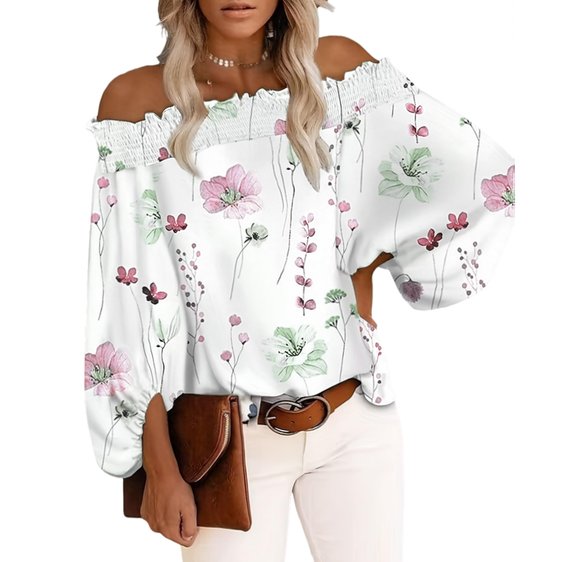 Blouse Off Shoulder - Blusa de Talla Grande para Mujer,