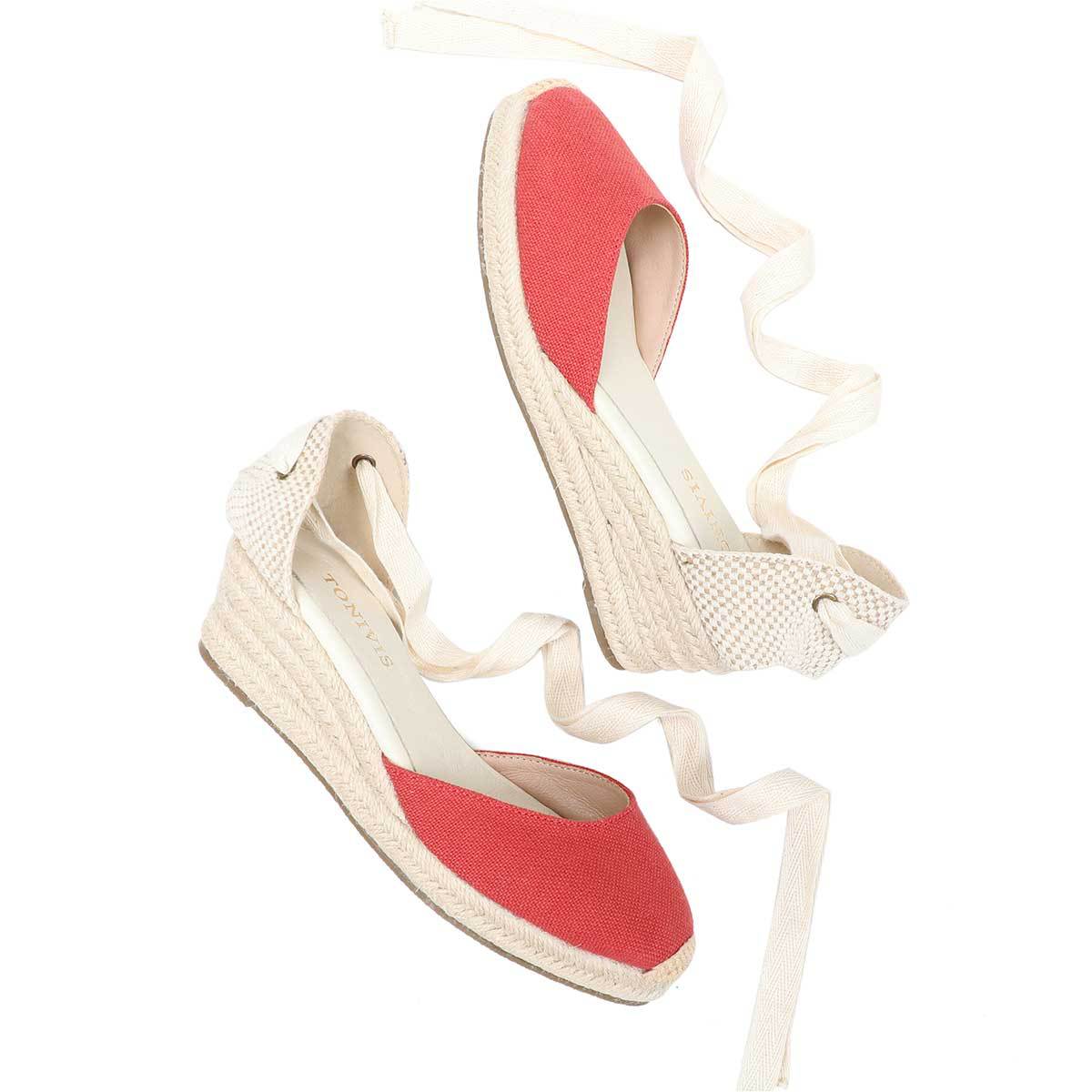 Wedge Espadrille Women - Sandalias de cuña con cordones para