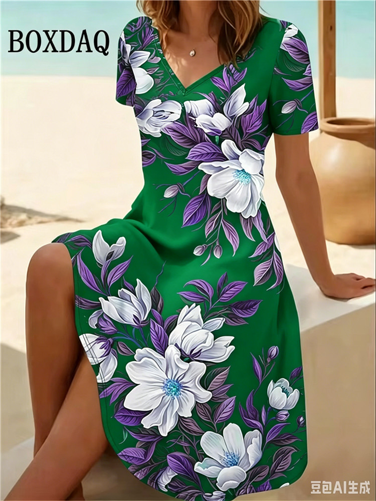 Romper Floral Print - Vestidos de talla grande 6XL para