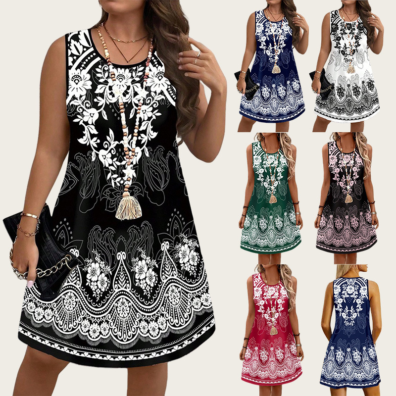 Romper Floral Print - Vestidos Vintage de Estilo Étnico 2026,