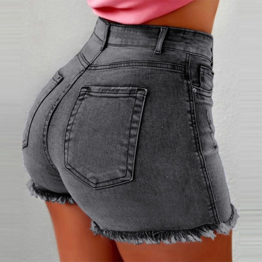 Shorts Denim Frayed - Pantalones cortos de mezclilla de talle