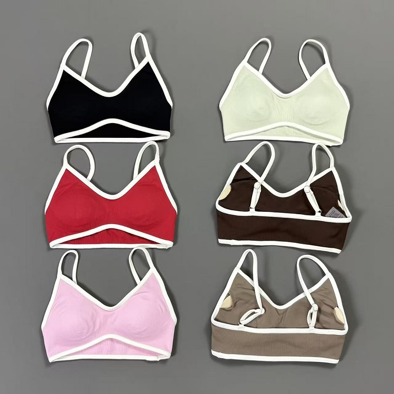 Crop Top Crochet - Sujetador deportivo para mujer con cuello