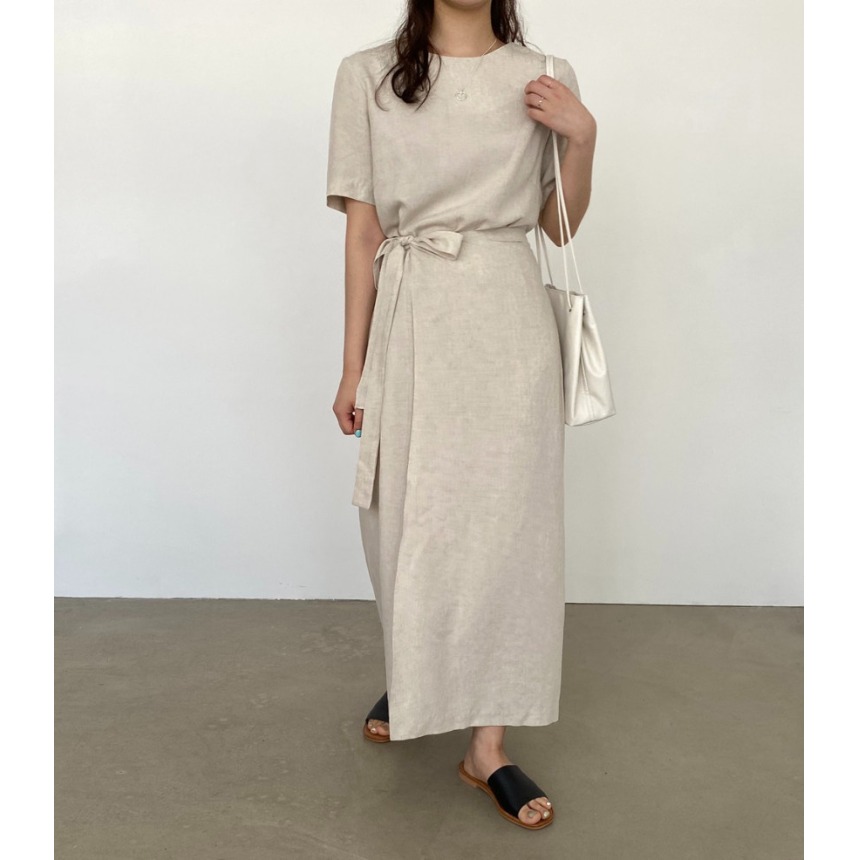 Linen Dress Wrap - Elegante Vestido Cruzado de Algodón y