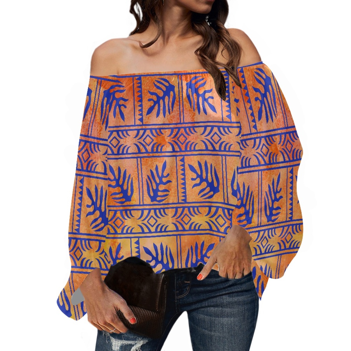 Blouse Off Shoulder - Blusa de Chifón Elegante para Mujer,