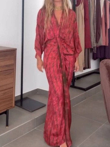 Linen Dress Wrap - Vestido de Verano para Mujer, Vestido