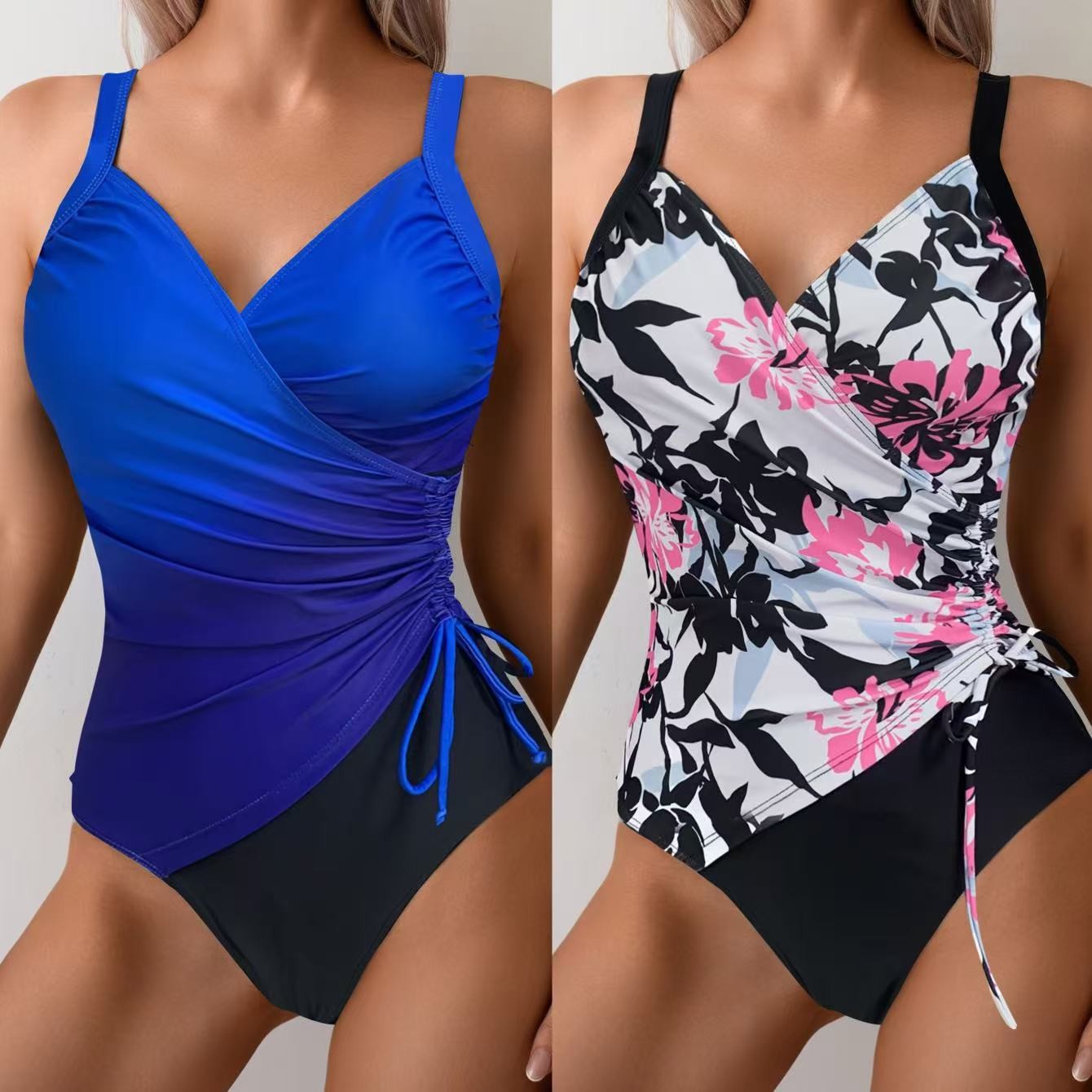 Swimsuit Bikini Ruched - Tankini para mujer con control de