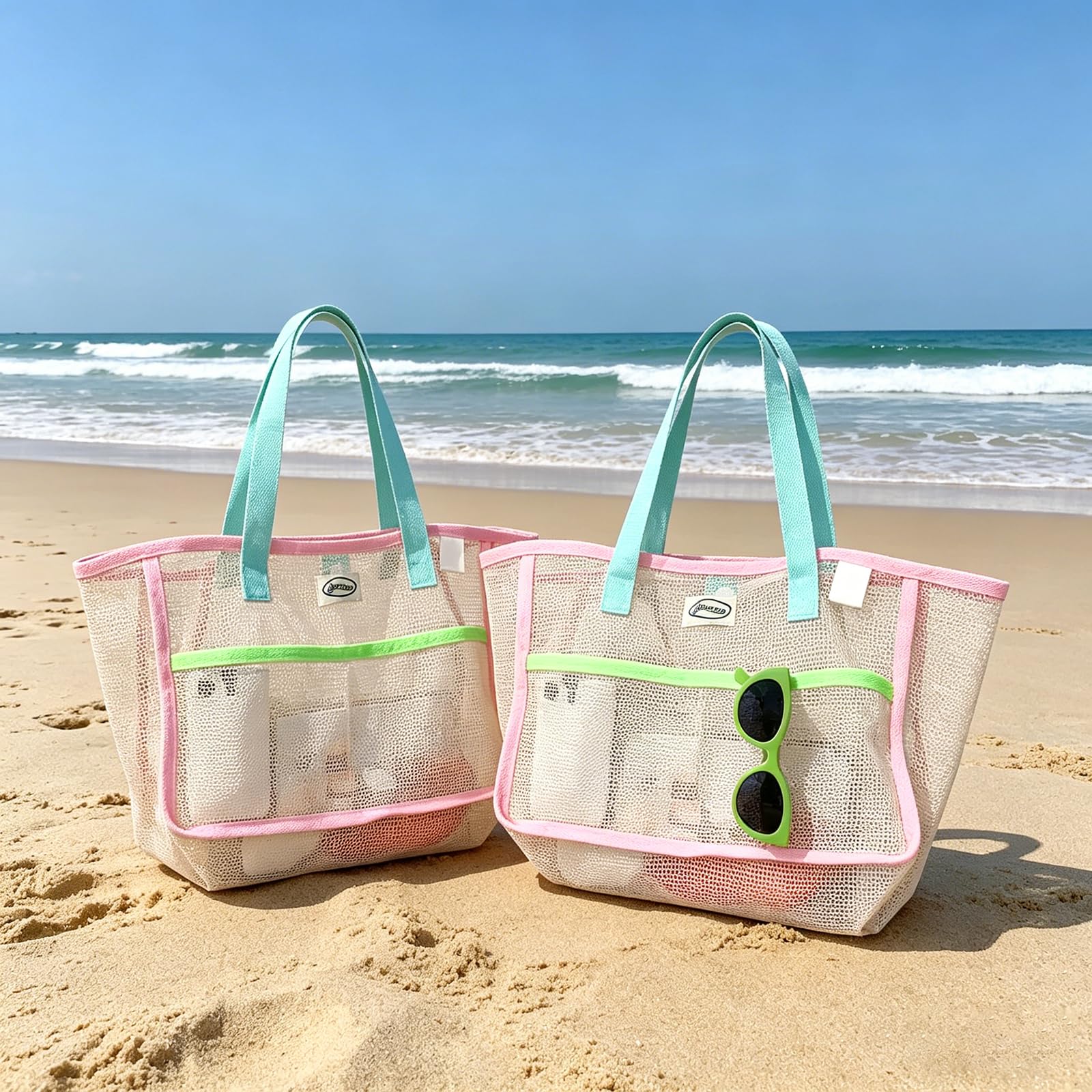 Tote Bag Beach - Bolsas de Playa para Mujer, Coloridas,
