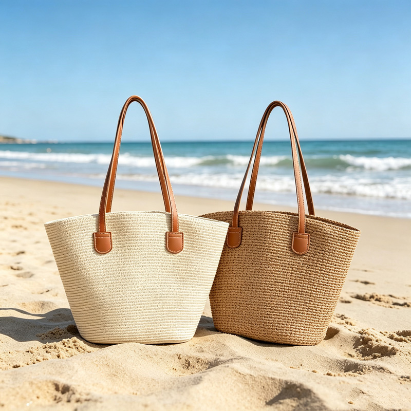 Tote Bag Beach - CLAREGQI Bolso Tote de Paja de