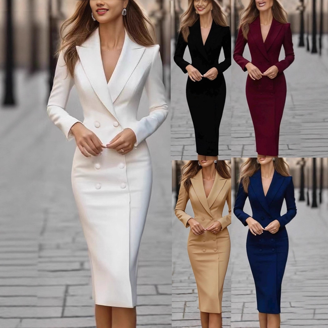 Linen Dress Wrap - Vestido de Fiesta Elegante de Color
