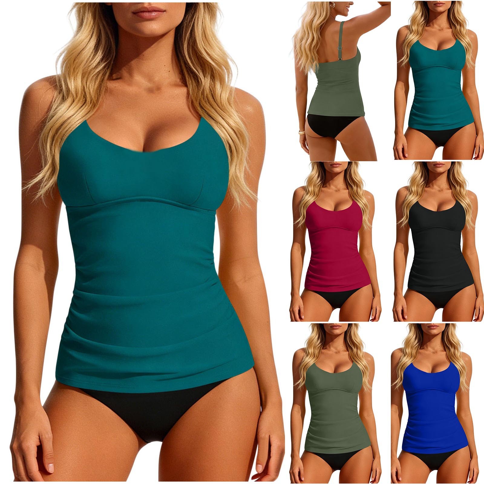 Swimsuit Bikini Ruched - Tankini para mujer 2026, top de