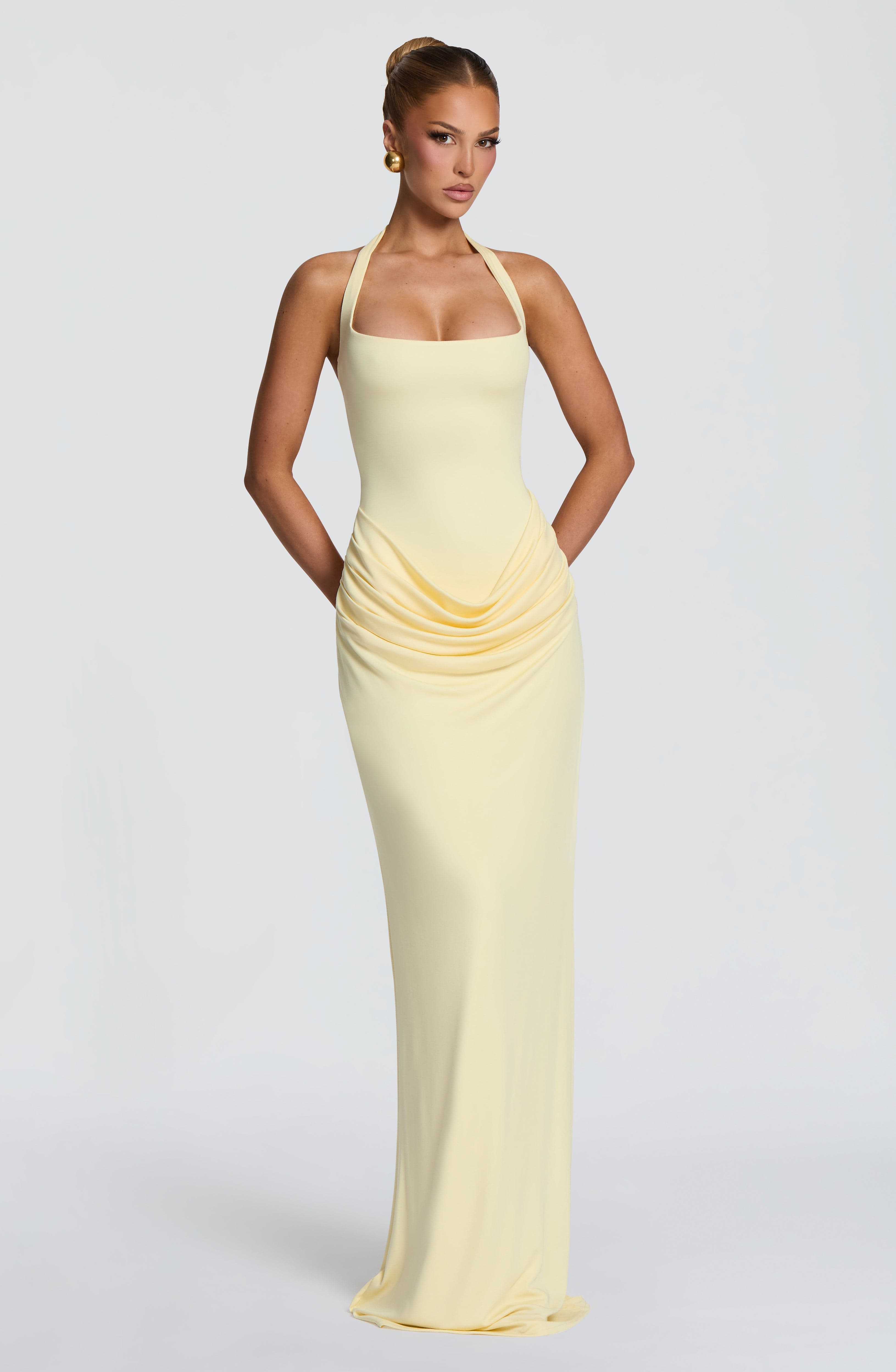 Maxi Dress Halter - Vestido largo maxi halter con cuello