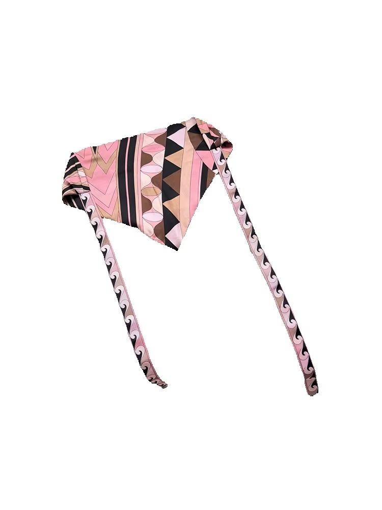 Headband Summer Knit - Pañuelo de Seda con Estampado Geométrico