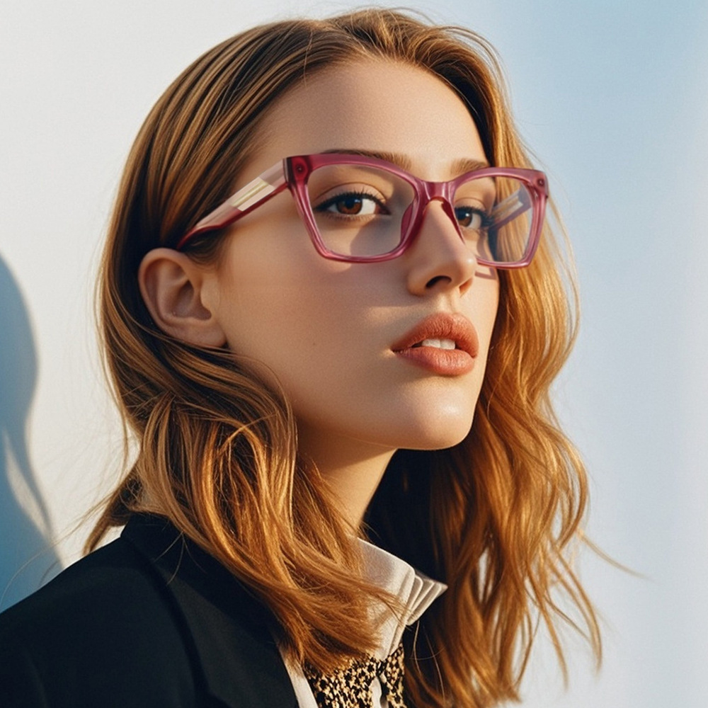 Sunglasses Cat Eye - Monturas de gafas con marco grande