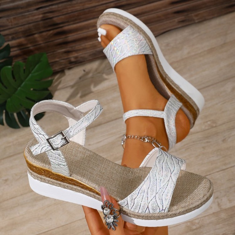 Wedge Espadrille Women - Sandalias de Plataforma Blancas para Mujer