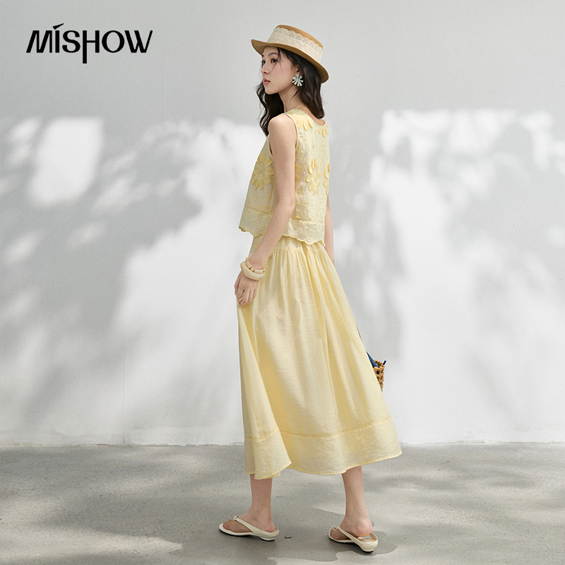 MISHOW Conjunto de Blusa con B - Midi Skirt Floral reseña y precio