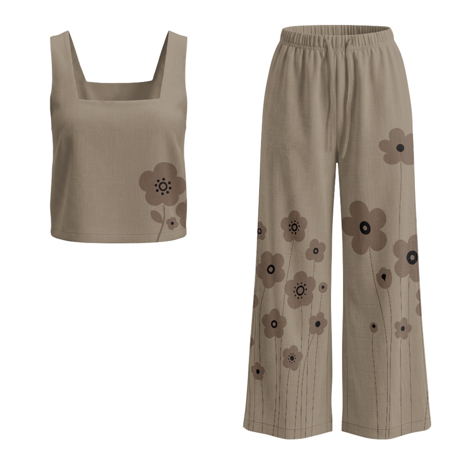 INSTANTARTS Conjunto de chalec - Linen Pant Wide reseña y precio