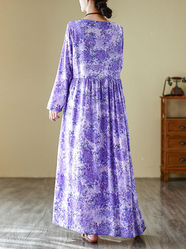 Vestido largo de cuello redond - Linen Dress Wrap reseña y precio