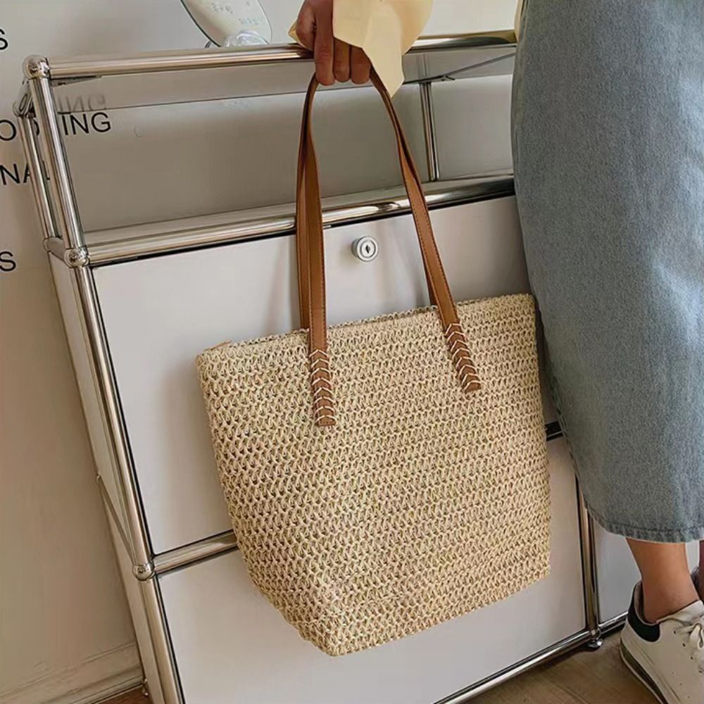 Bolso de mano de rafia tejida  - Tote Bag Beach reseña y precio