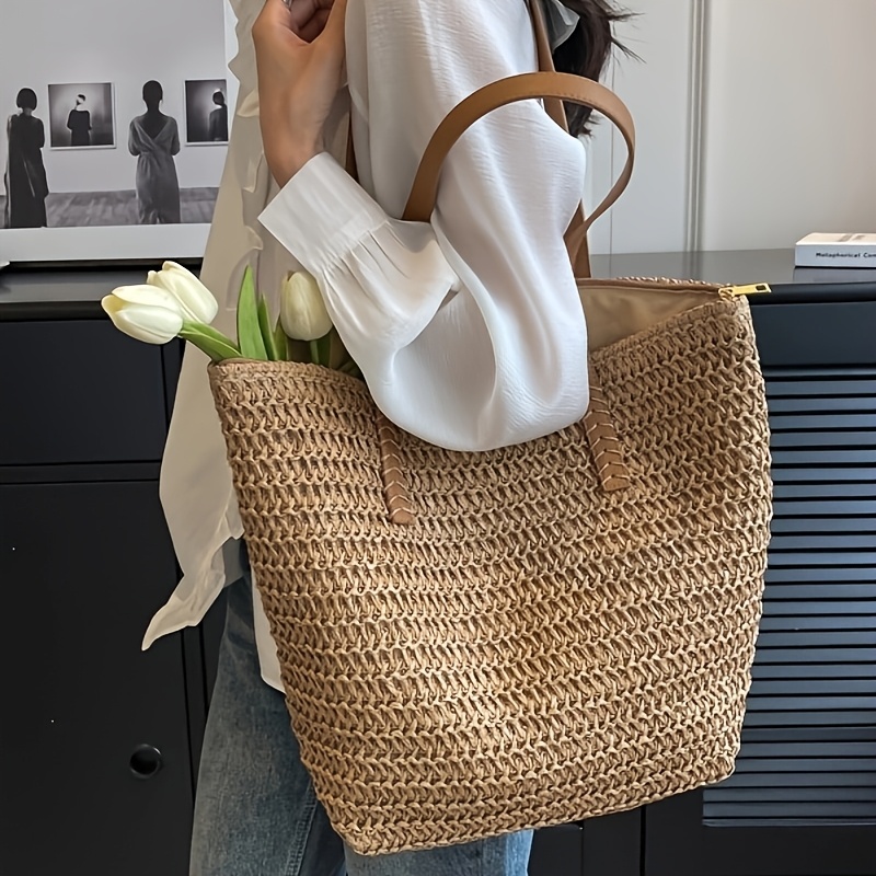 Bolso tejido de mujer moderno  - Crochet Bag Raffia reseña y precio