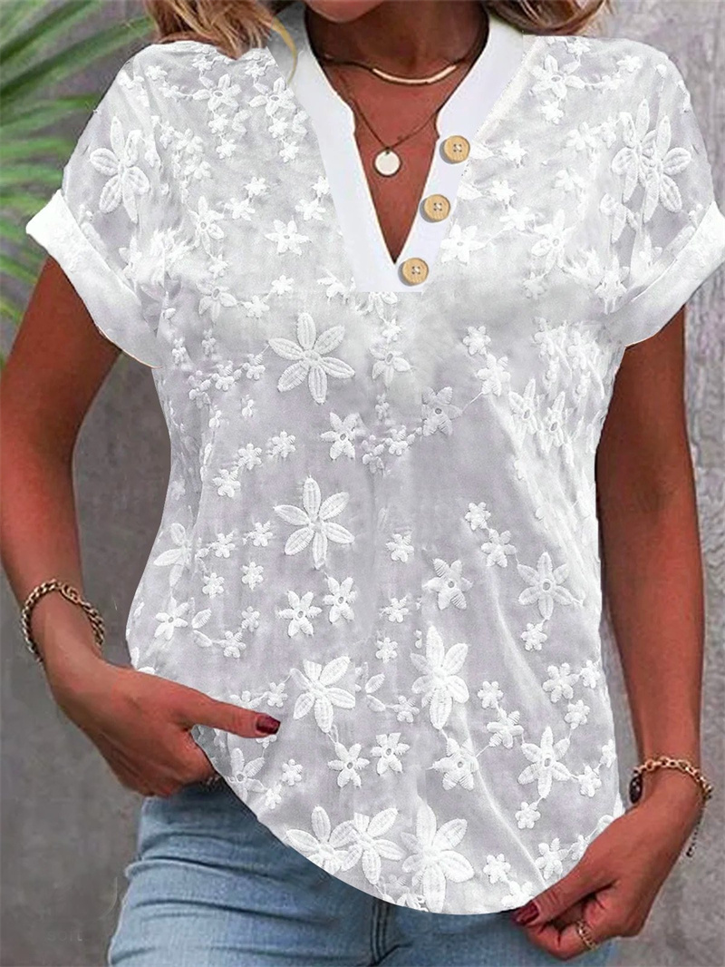 Blusa blanca con bordado Flora - Romper Floral Print reseña y precio
