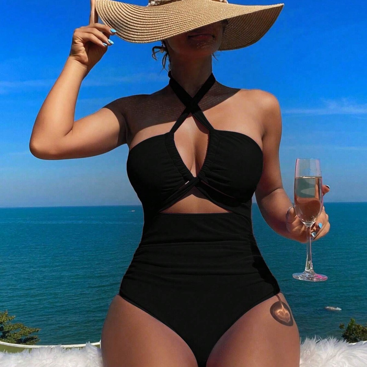Traje de baño de mujer con cue - Swimsuit Bikini Ruched reseña y precio