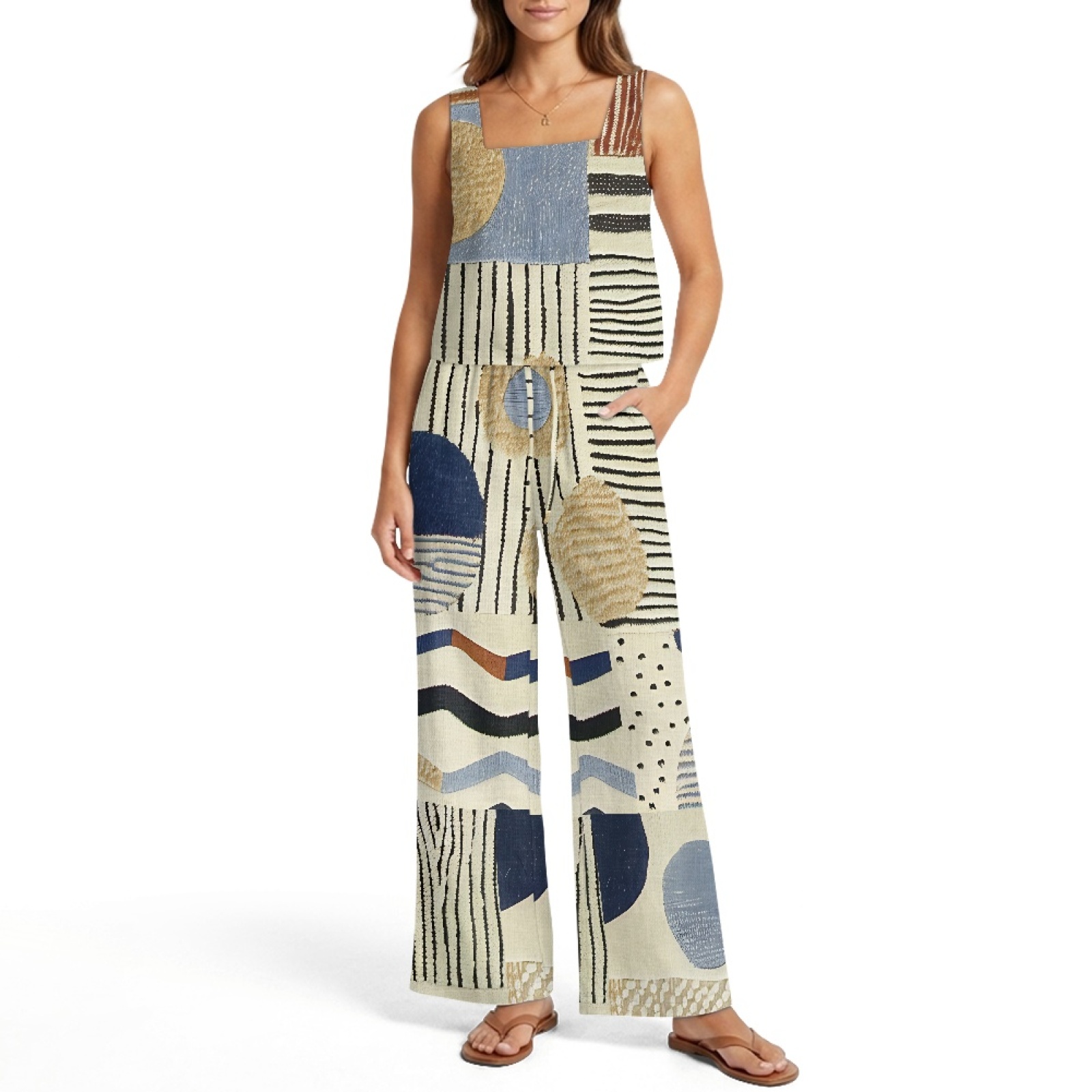 INSTANTARTS Conjunto de chalec - Linen Pant Wide reseña y precio