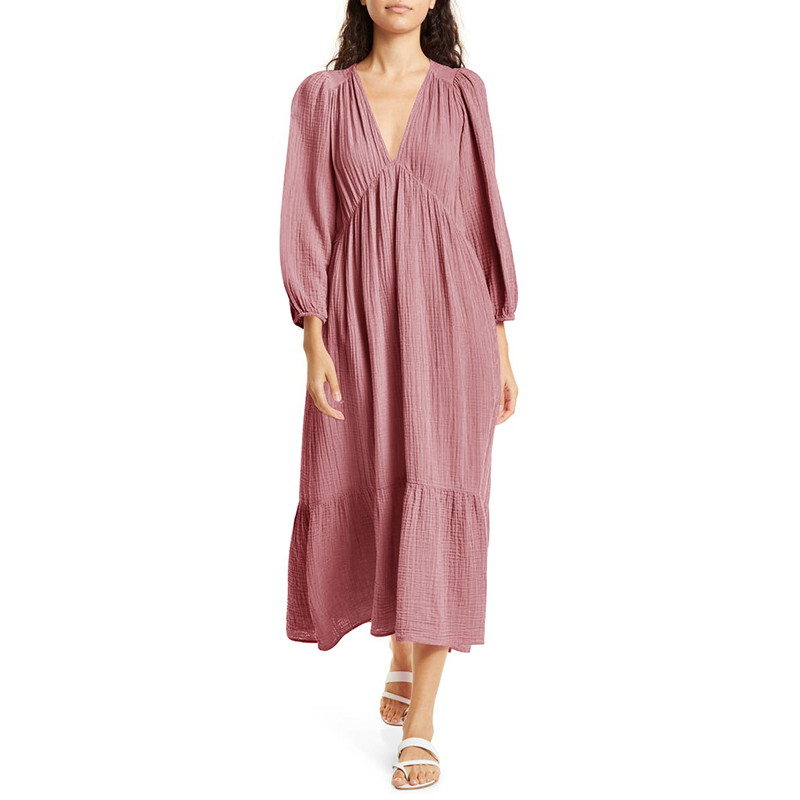 Vestido de muselina 100% de al - Linen Dress Wrap reseña y precio