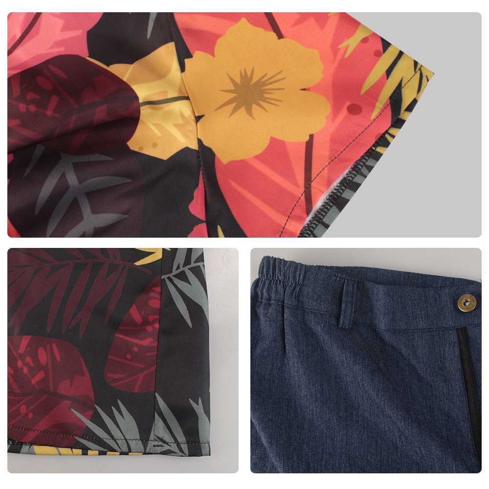 Conjunto de Camisa Floral Trop - Shorts Denim Frayed reseña y precio