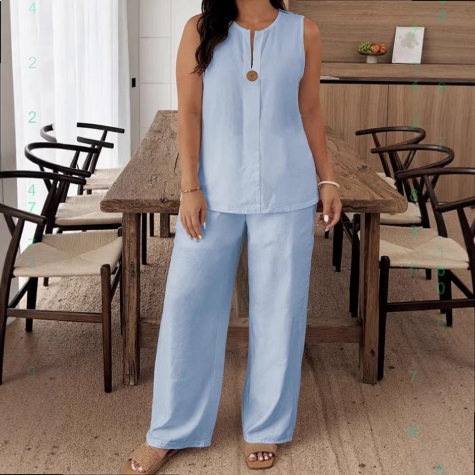 Conjunto de Pantalones Anchos  - Linen Pant Wide reseña y precio