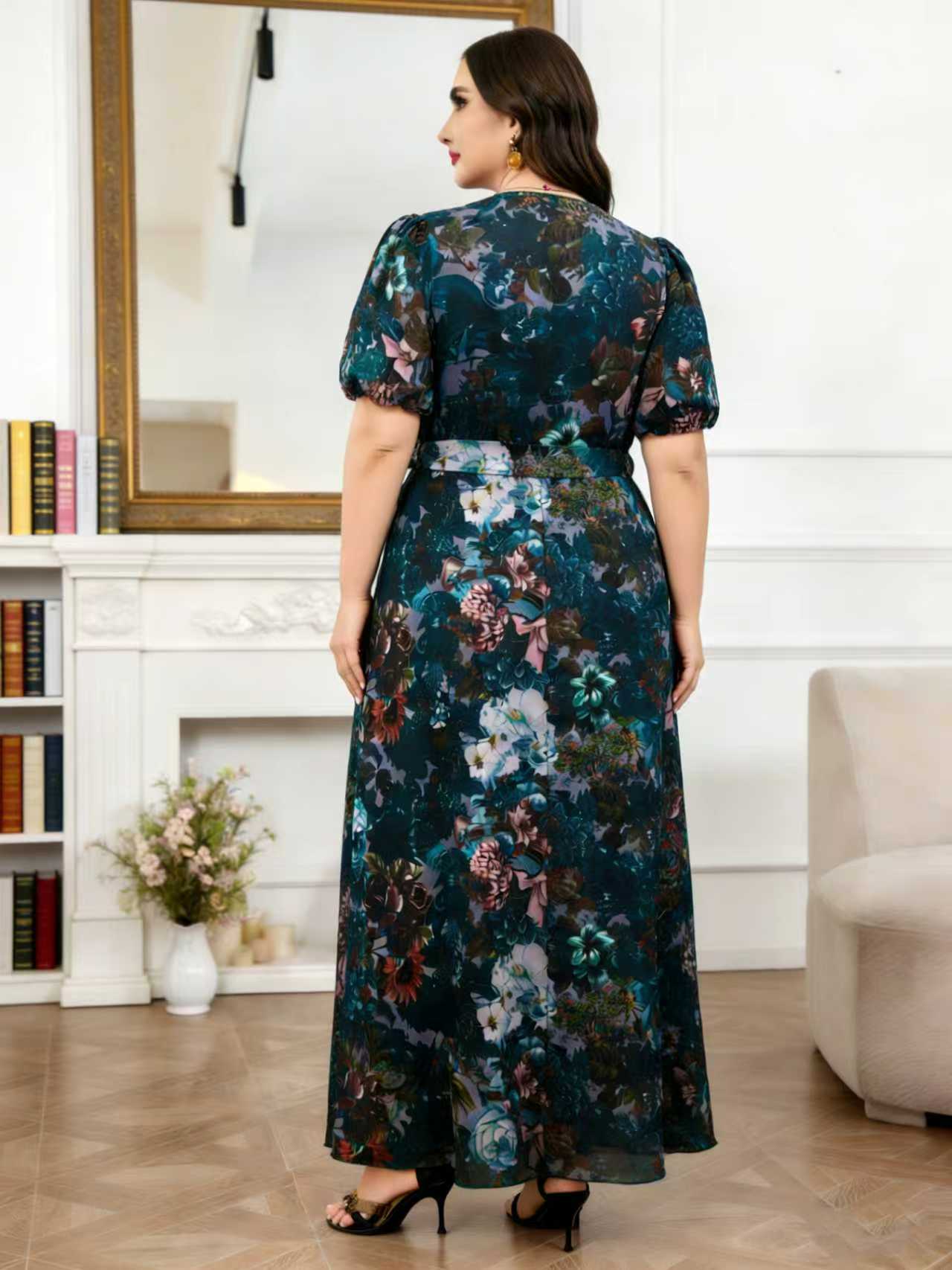 Vestido Maxi de Gasa Largo y F - Romper Floral Print reseña y precio