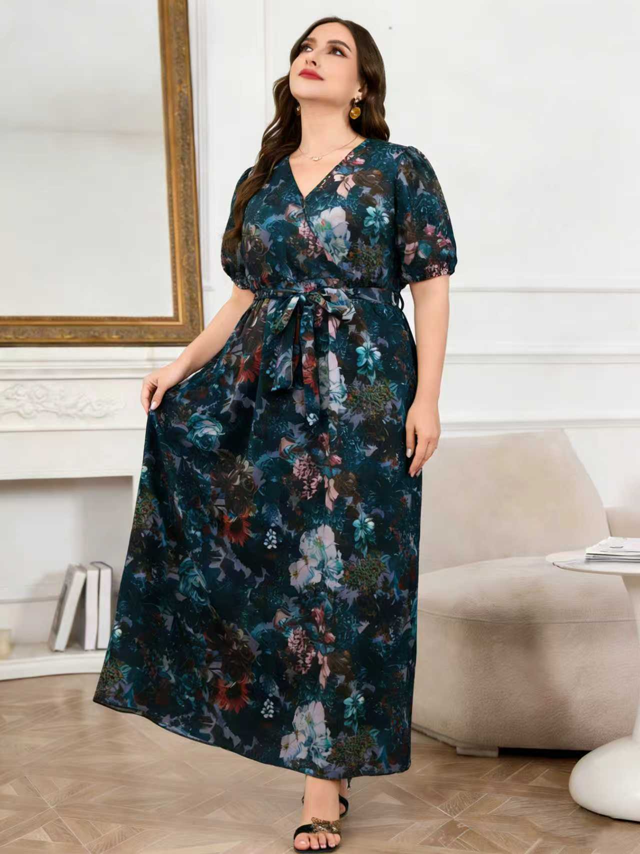 Vestido Maxi de Gasa Largo y F - Romper Floral Print reseña y precio