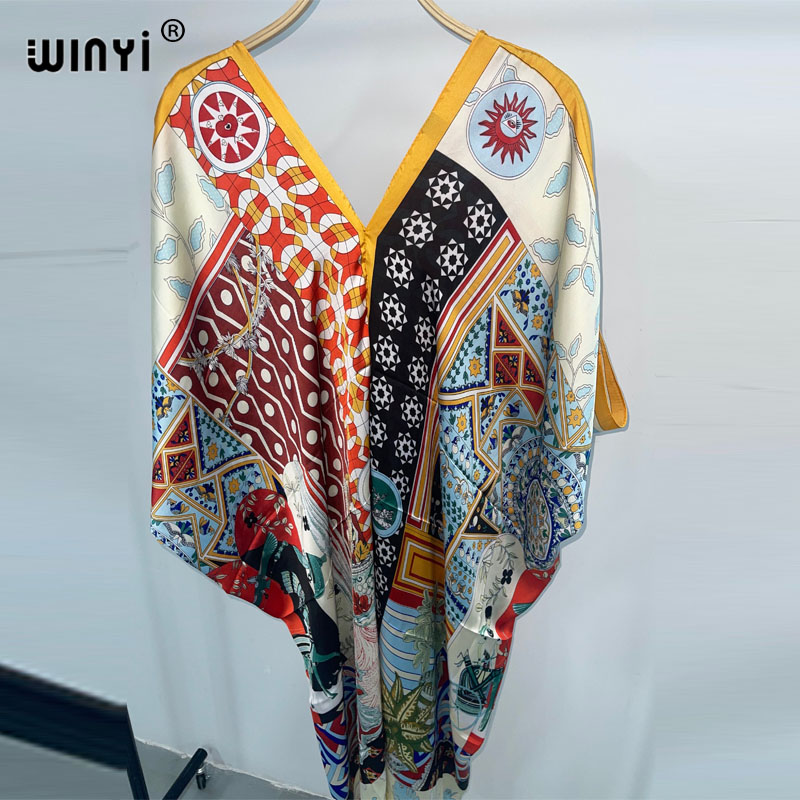 WINYI-vestido playero bohemio  - Cover Up Kaftan reseña y precio