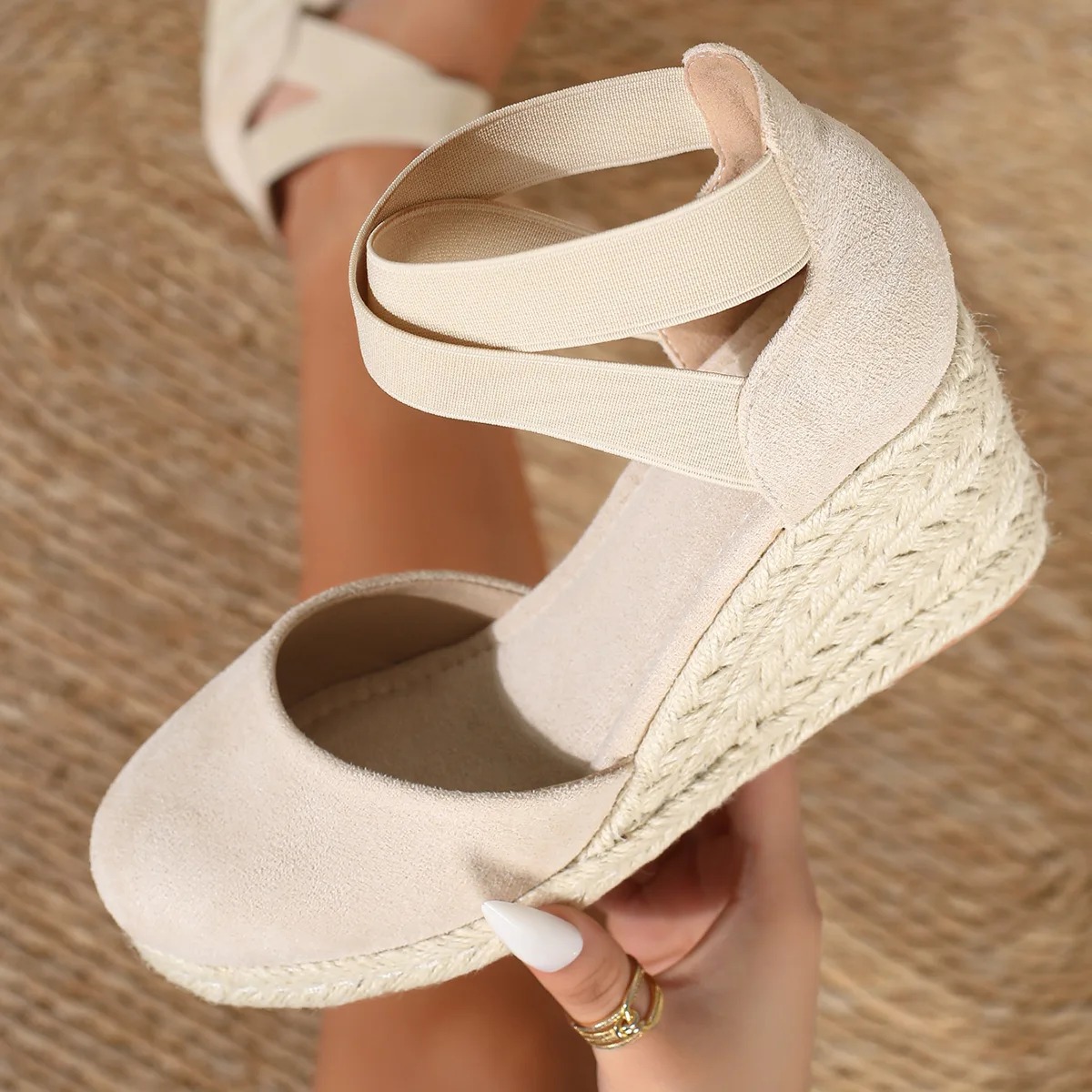 Sandalias de cuña tipo alparga - Wedge Espadrille Women reseña y precio