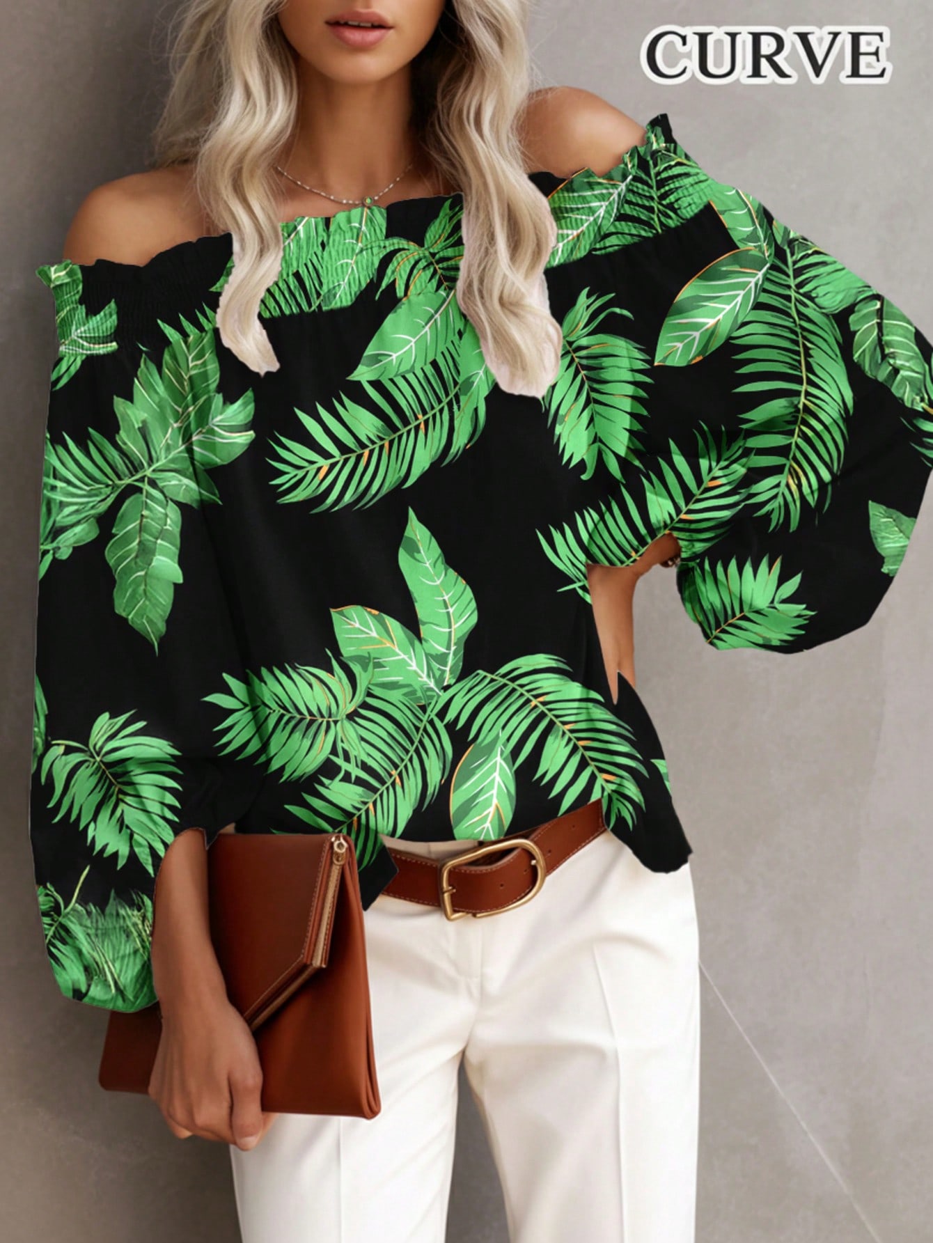 Blusa de Talla Grande para Muj - Blouse Off Shoulder reseña y precio