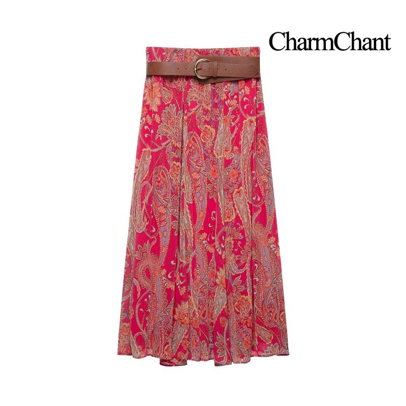Conjunto de 2 Piezas CHARMCHAN - Midi Skirt Floral reseña y precio