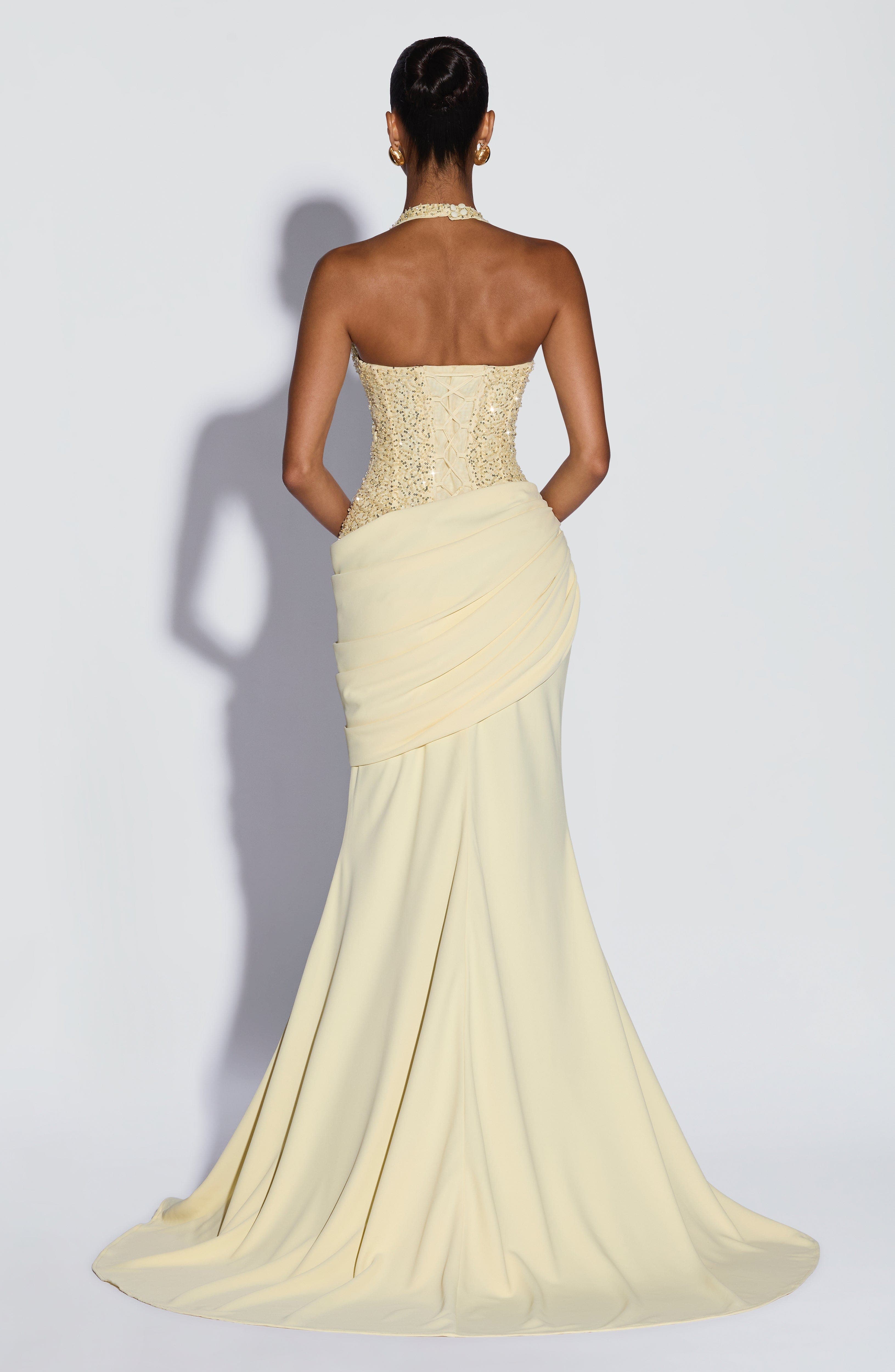 Vestido Largo de Lujo con Lent - Maxi Dress Halter reseña y precio