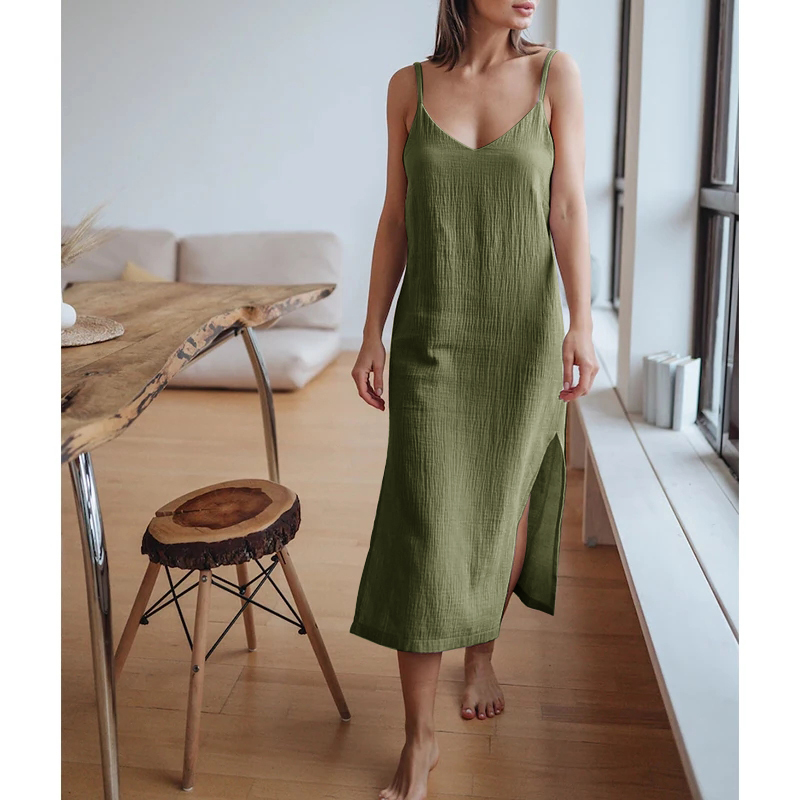 Vestido largo de muselina para - Linen Dress Wrap reseña y precio