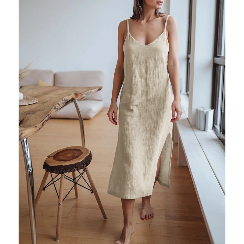 Vestido largo de muselina para - Linen Dress Wrap reseña y precio