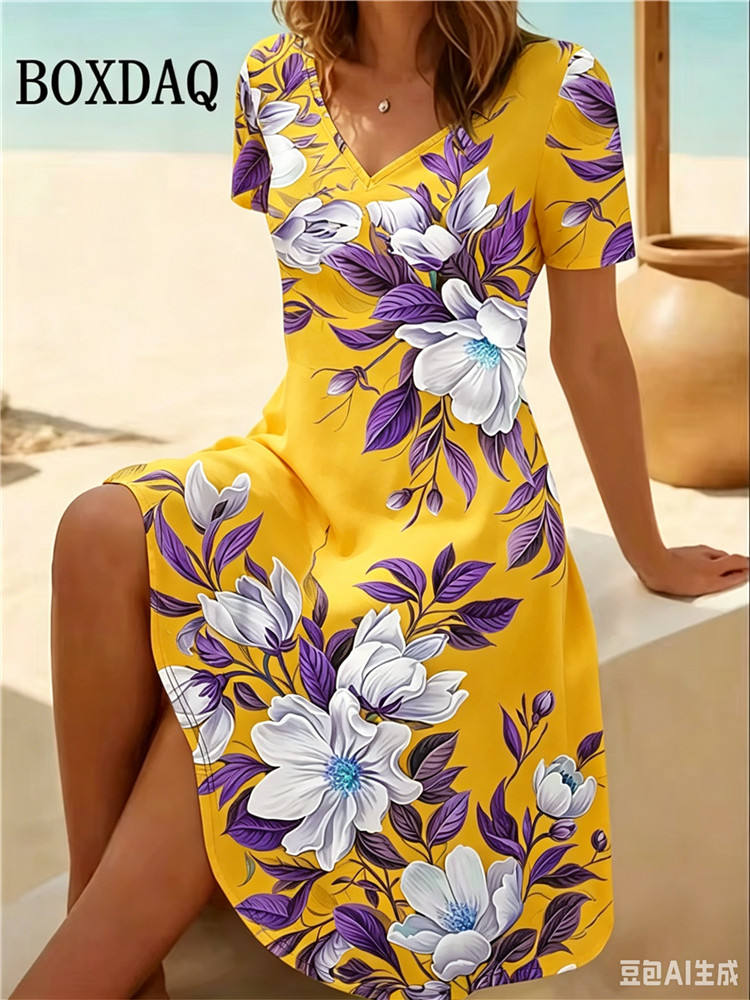 Vestidos de talla grande 6XL p - Romper Floral Print reseña y precio