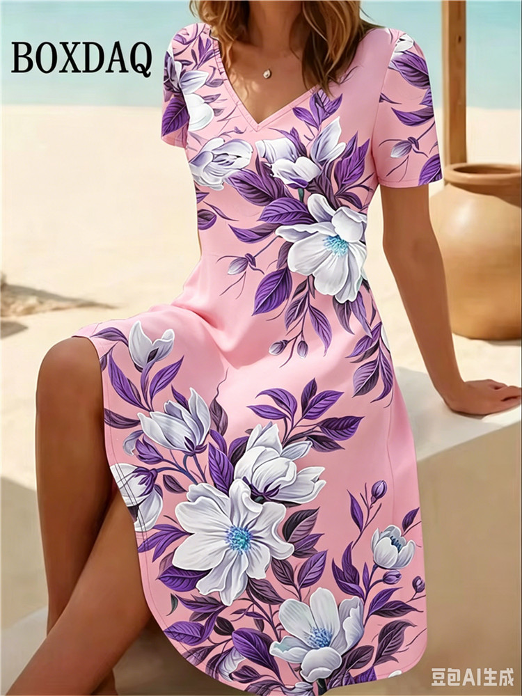 Vestidos de talla grande 6XL p - Romper Floral Print reseña y precio