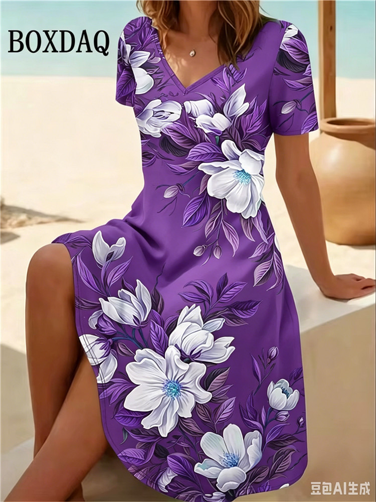 Vestidos de talla grande 6XL p - Romper Floral Print reseña y precio