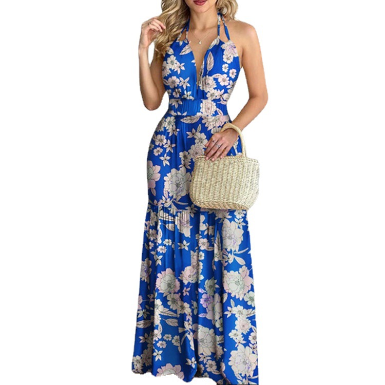 Vestido Maxi Floral Largo sin  - Maxi Dress Halter reseña y precio